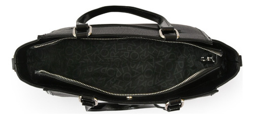 Cartera Mujer Rachel Amphora Acabado De Los Herrajes Níquel Color Negro Diseño De La Tela Liso