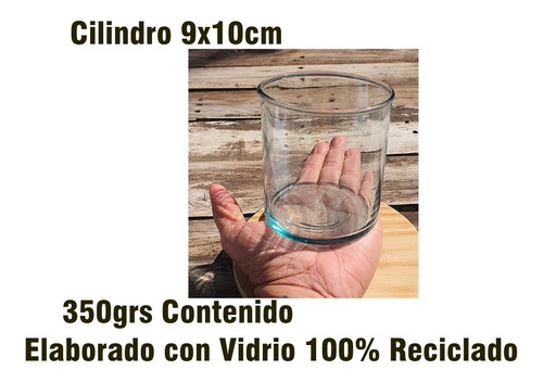 Imagen 2 de 4 de Frascos / Cilindro 9x10cm P/ Velas / Decoracion Paq 24pz