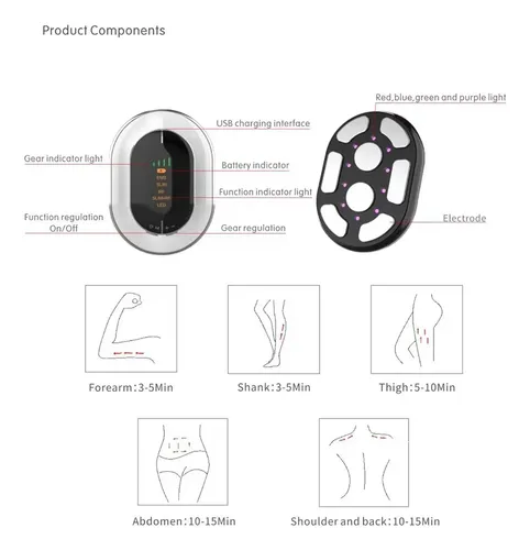 Massageador Portátil 3 Em 1: Ultrassônico E Infravermelho 5v