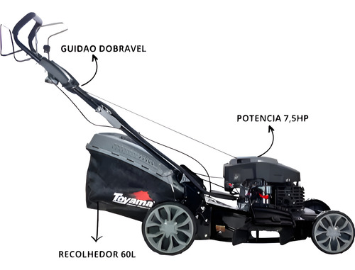 Cortador De Grama Toyama 7.5hp C/ Oculos E Luva