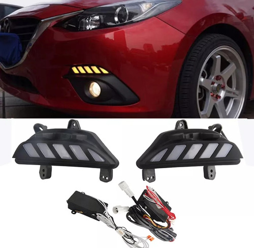 Luz Drl Led Secuencial Direccional Para Mazda 3 2014 A 2016 