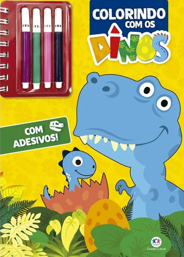 Colorindo Com Canetinha - Colorindo Com Os Dinos, De Brijbasi Art Press Limited. Editora Ciranda Cultural, Capa Espiral Em Português