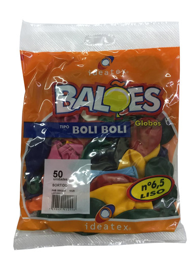 Balão De Ar Festa Bexiga Boli Boli Nº6,5 - 3 Pt C/ 50