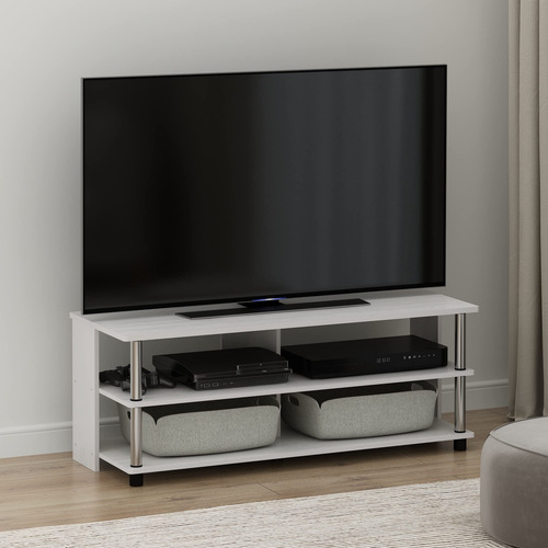 Soporte Para Tv De 3 Niveles Hasta 48 Pulgadas Roble Blanco