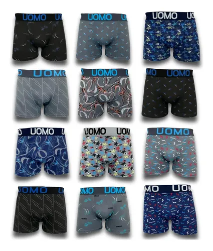 Set 12 Piezas Boxer Para Hombre Colores Variados