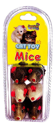 Brinquedo Para Gatos American Pets Ratinhos Sonoros Rato Pelúcia