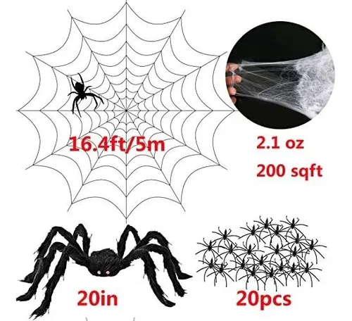 Juego De Telarañas Para Decoración De Halloween, 20 Pulgad