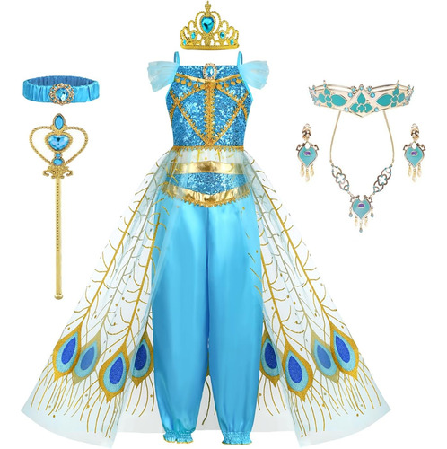 Zalooriy Disfraz De Jazmín Para Niñas Vestido De Princesa Fi