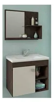Comprar Móveis para banheiro MGM Móveis  Kit Lotus de 55cm de largura, 46cm de altura e 31.5cm de profundidade, com pia colorida branco e móveis café\u002Foff white