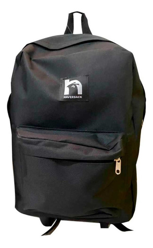 Mochila Escolar Grande Con Carro Lisa 5799 Haversack Color Negro Diseño De La Tela Liso
