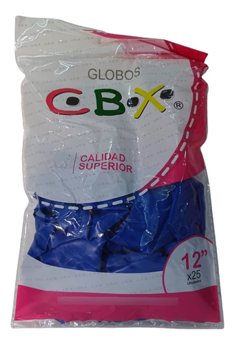 Globos X25 12 Cbx Redondos - Fiestas Cumpleaños Azul Globo