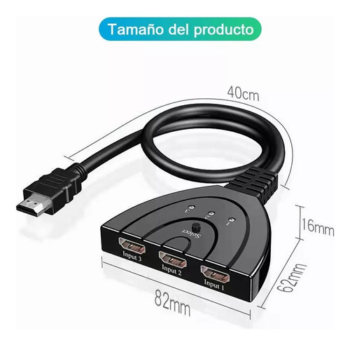 Switcher Hdmi 1080p 3 Entradas 1 Salida Selector Connector