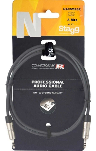 Imagen 1 de 8 de Cable Armado 3mts Stagg Miniplug A Miniplug Nac3mpsr Oferta!