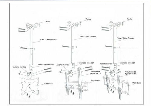 Imagen 2 de 9 de Soporte Tv Led Para Techo 26 A 55