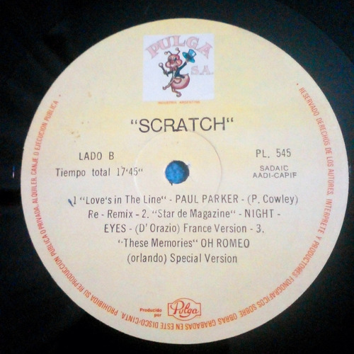 Scratch Vinilo Lp Sin Fritura Pulga Gapul 1984 P Cownley Estándar