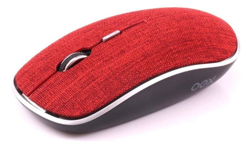 Mouse Bluetooth E Wireless 1600 Dpi Oex Twill Ms600 Vermelho