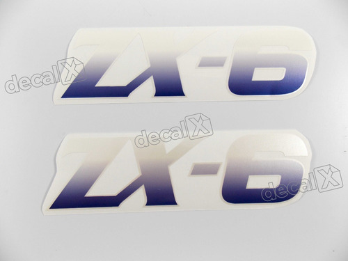 Par Adesivo Emblema Compatível Kawasaki Zx-6 Roxo Zx6c