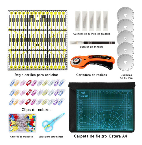Conjunto De Corte Rotativo,cortador Tela Con Tapete Corte