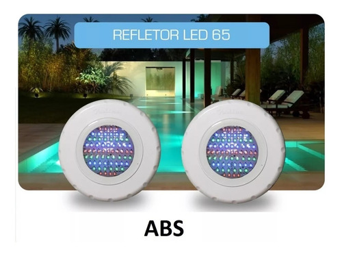 Kit C/4 Refletores Pooltec Para Piscina De Vinil Led 65 Abs
