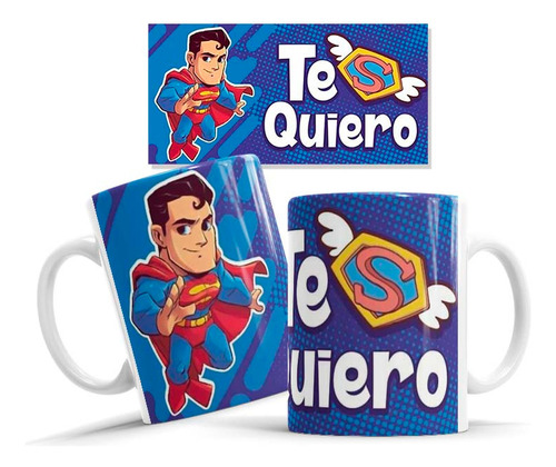 Taza De Ceramica, Te Super Quiero, Pareja, 11oz, Superheroe