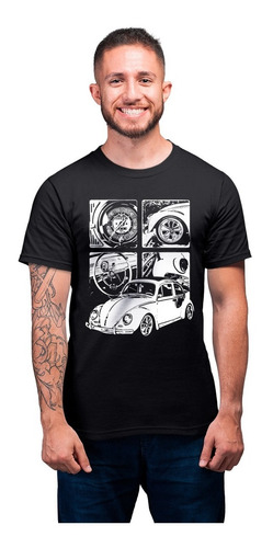 Camiseta Masculina Fusca Air Cooled Carros Pop Art