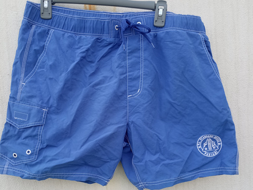 Short Bermuda Hombre Baño Azul Con Elástico Talle L Oportuni