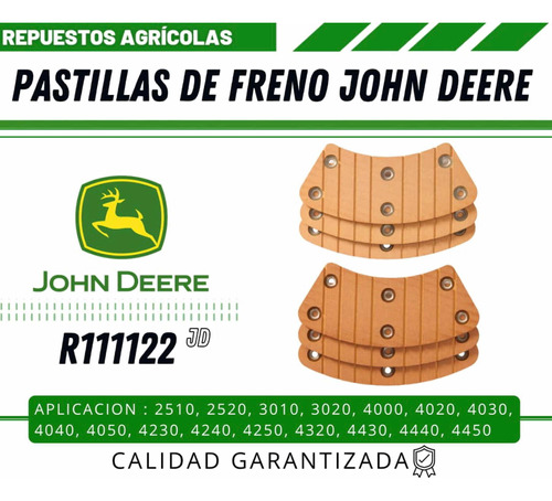 Pastillas De Freno Tractor John Deere R111122 Original