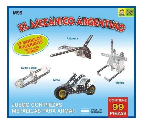 El Mecanico Argentino T/ Mecano X 99 Pza Para Armar De Metal