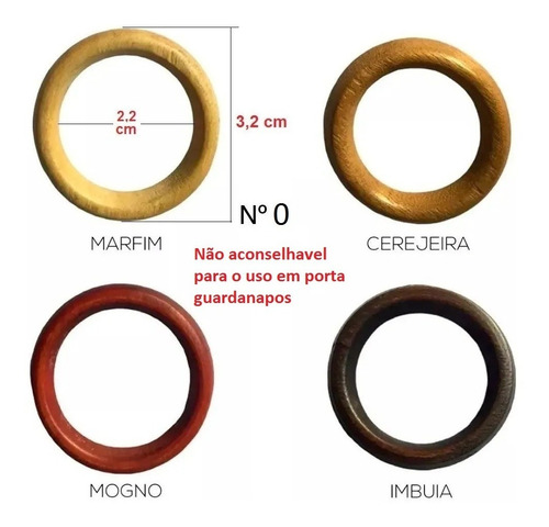 Argola De Madeira Nº 0 32mm Artesanato 50un