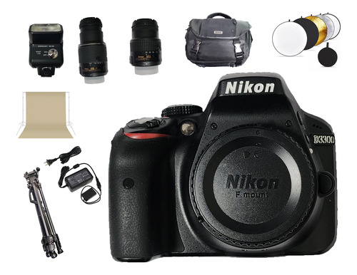  Nikon Kit D3300 + 2 Lentes + Kit