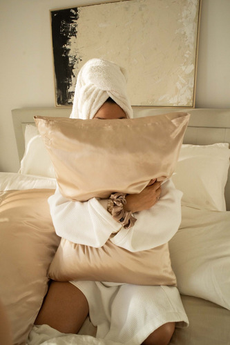 Funda De Almohada De Satén Anti Frizz Crema