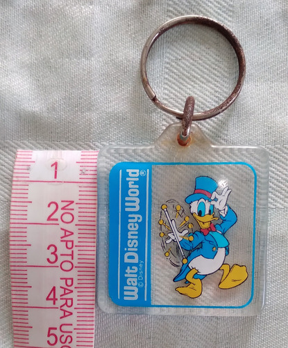 Llavero Antiguo Pato Donald Disney World Acrílico Azul (Usado)