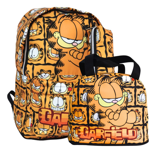 Set Escolar Garfield Maleta + Lonchera + Cartuchera