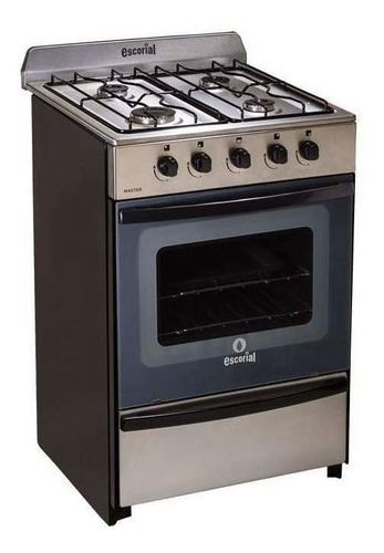 Imagen 2 de 3 de Cocina Escorial Master gas natural 4 hornallas acero inoxidable puerta con visor