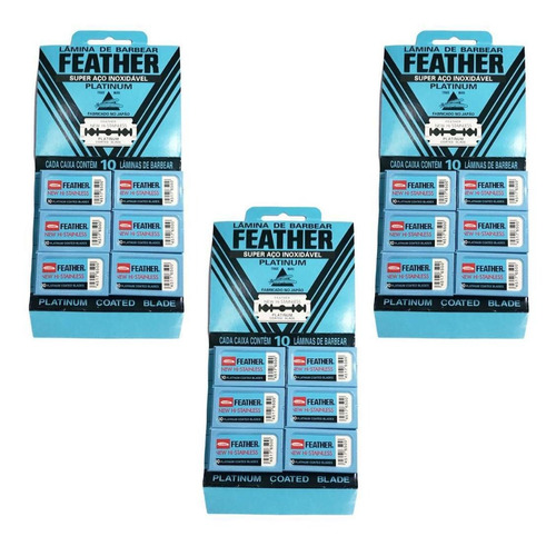 Lâminas Para Barbear Feather New Hi-stainless - 180 Unidades