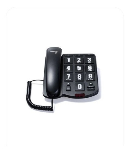 Imagem 2 de 3 de Telefone Intelbras Com Fio Tok Facil Preto