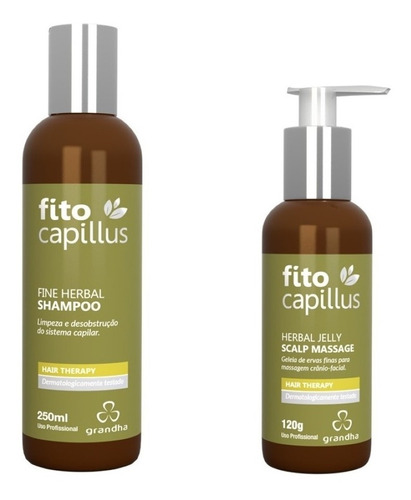 Kit Grandha Fito Capillus Shampoo Herbal Com Jelly Scalp