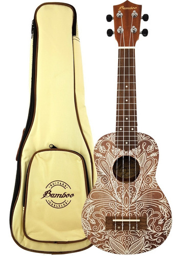 Ukelele Soprano Diseño Mahori Sapele Caoba Combo Funda Acolchada Original Bamboo Cuerdas Aquila  Bu21cfd3