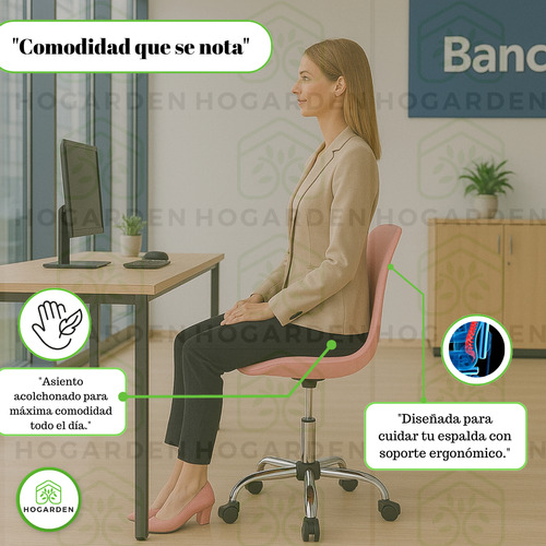 Silla Alta Confort Ejecutiva De Oficina Con Cojín 3 Pzs
