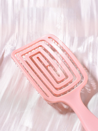 Cepillo De Cadello1 Pieza Peine De Laca Elástica De Unicolor Rosa