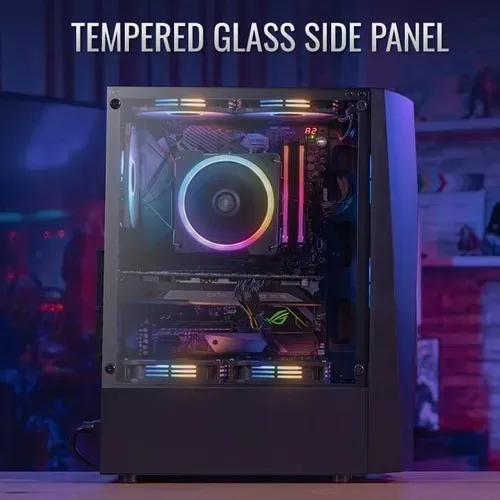 Semitorre Chasis Gamer Aerocool Wave Rgb Vidrio 4 Fans Frgb