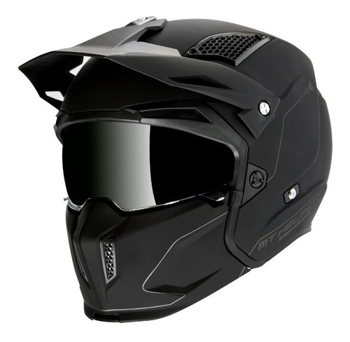Imagen 2 de 5 de Casco Mt Helmets Streetfighter Negro Mate + Mica De Regalo