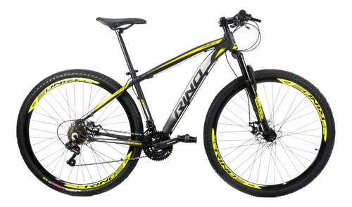 Bicicleta Rino Everest 29 Disco 21v Cambios Index Cor Preto/Amarelo Tamanho do quadro 19