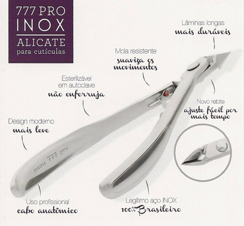 Kit 3 Alicates De Cutícula Mundial 777 Inox