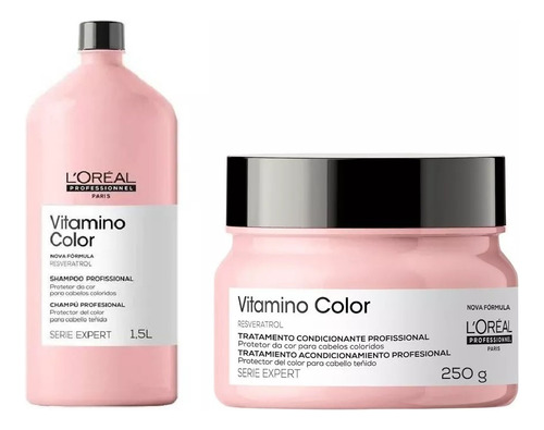 Kit Loréal Vitamino Color - Shampoo 1,5l + Máscara 250g