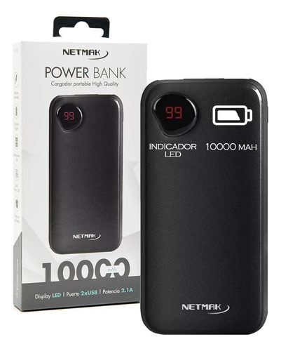 Cargador Celu Power Bank Netmak 10000mah