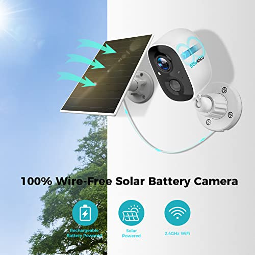 Cámara De Seguridad Sovmiku Cg6 Solar Power 2k, Fácil De Con