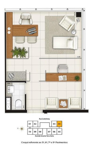 Imagem 2 de 7 de Sala Em Petrópolis, Porto Alegre/rs De 36m² À Venda Por R$ 467.654,35 - Sa180832-s