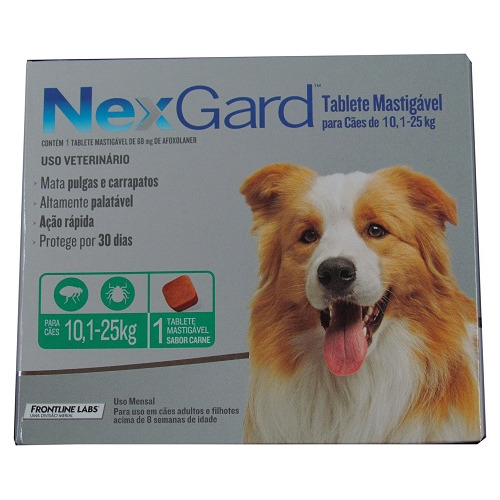 Nexgard 10-25kg - Tablete Mastigável - Proteção 30 Dias