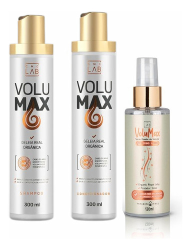 Kit Volumax Shampoo Condicionador E Spray Cmc Lab
